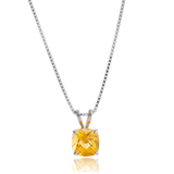 6mm Cushion Gemstone Pendant with 18" Chain