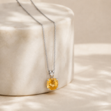 6mm Cushion Gemstone Pendant with 18" Chain