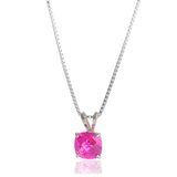 6mm Cushion Gemstone Pendant with 18" Chain