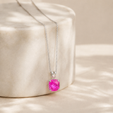6mm Cushion Gemstone Pendant with 18" Chain