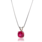 6mm Cushion Gemstone Pendant with 18" Chain