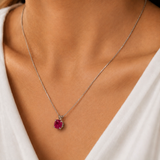 6mm Cushion Gemstone Pendant with 18" Chain