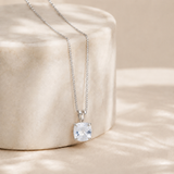 6mm Cushion Gemstone Pendant with 18" Chain