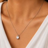 6mm Cushion Gemstone Pendant with 18" Chain