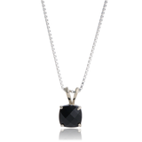 6mm Cushion Gemstone Pendant with 18" Chain