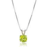 6mm Cushion Gemstone Pendant with 18" Chain