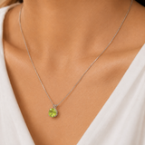 6mm Cushion Gemstone Pendant with 18" Chain