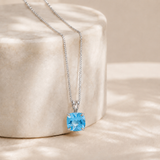 6mm Cushion Gemstone Pendant with 18" Chain