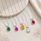 6mm Cushion Gemstone Pendant with 18" Chain