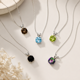 6mm Cushion Gemstone Pendant with 18" Chain