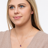 14K Gold 8mm Cushion Cut Birthstone Pendant Necklace