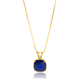 14K Gold 8mm Cushion Cut Birthstone Pendant Necklace