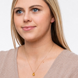 14K Gold 8mm Cushion Cut Birthstone Pendant Necklace