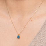 14K Gold 8mm Cushion Cut Birthstone Pendant Necklace