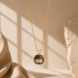 14K Gold 8mm Cushion Cut Birthstone Pendant Necklace