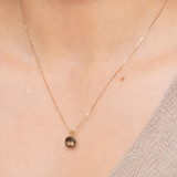 14K Gold 8mm Cushion Cut Birthstone Pendant Necklace