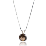 14K Gold 8mm Cushion Cut Birthstone Pendant Necklace