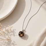 14K Gold 8mm Cushion Cut Birthstone Pendant Necklace