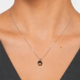 14K Gold 8mm Cushion Cut Birthstone Pendant Necklace