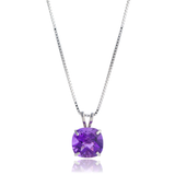 14K Gold 8mm Cushion Cut Birthstone Pendant Necklace