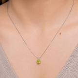 14K Gold 8mm Cushion Cut Birthstone Pendant Necklace