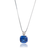 14K Gold 8mm Cushion Cut Birthstone Pendant Necklace
