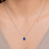 14K Gold 8mm Cushion Cut Birthstone Pendant Necklace