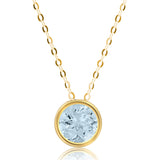 Solitaire Bezel Set Gemstone Pendant in 14k Gold