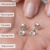 Everyday Solitaire Lab Diamond Studs in 14k Gold, IGI Certified