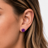 8mm Cushion Cut Gemstone Earrings in 925 Silver