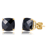 14K Gold 8mm Cushion Cut Gemstone Stud Earrings