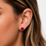 8mm Cushion Cut Gemstone Earrings in 925 Silver