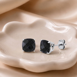 14K Gold 8mm Cushion Cut Gemstone Stud Earrings