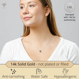 Solitaire Bezel Set Gemstone Pendant in 14k Gold