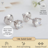 Everyday Solitaire Lab Diamond Studs in 14k Gold, IGI Certified