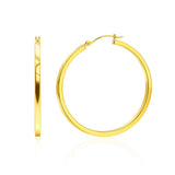 Classic Square Tubed Hoop Earrings in 14K gold