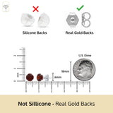 Classic 6mm Gemstone Round Stud Earrings in 14K Gold