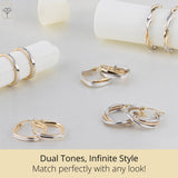Axis Two-Tone Hoops in 10k Gold