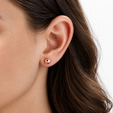 Unisex 14K Rose Gold Ball Stud Earrings