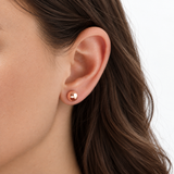 Unisex 14K Rose Gold Ball Stud Earrings