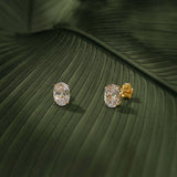 Oval-Cut Cubic Zirconia Stud Earrings in 14K Gold