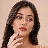 18MM Diamond-Cut Triangle Hoops  in 14k Gold
