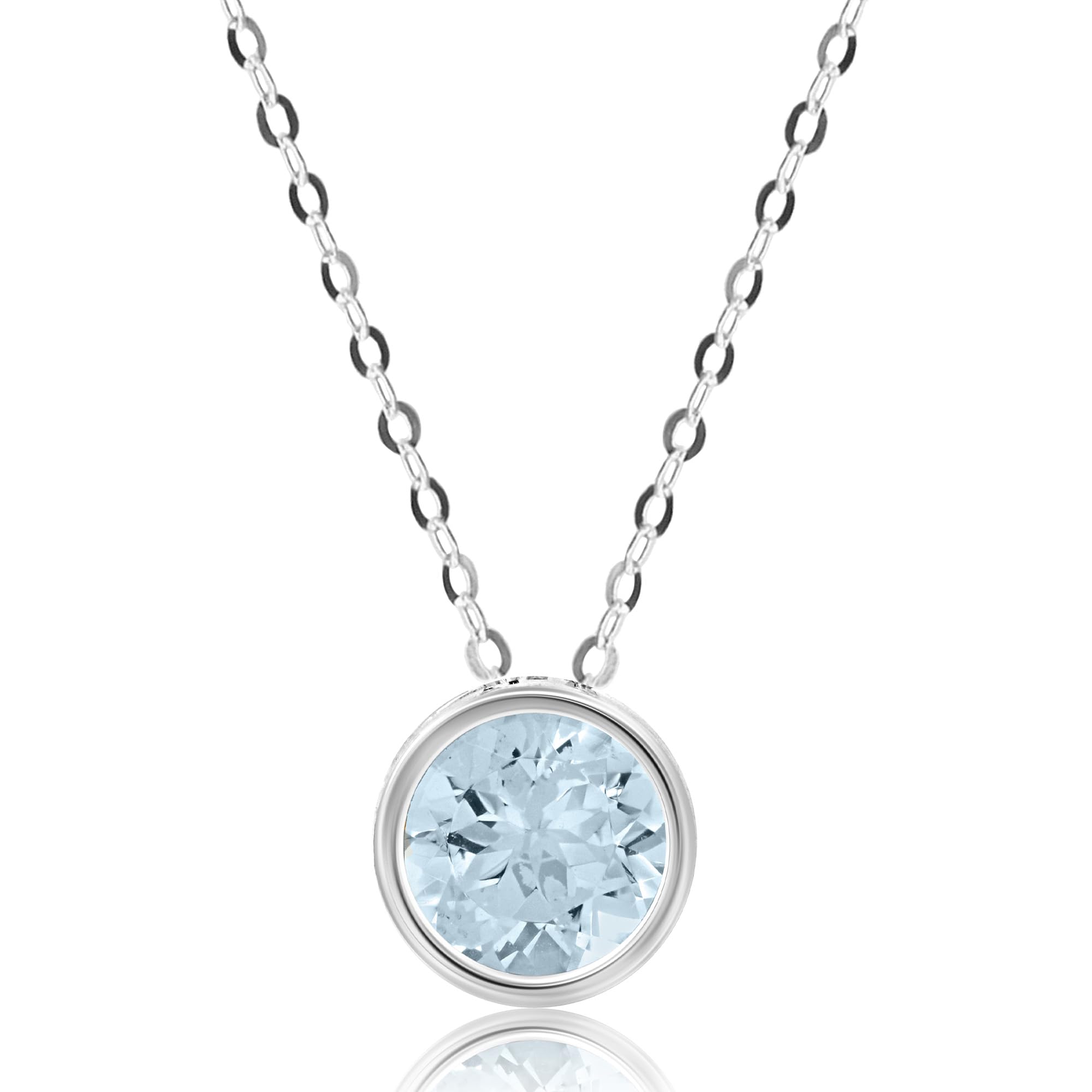 Solitaire Bezel Set Gemstone Pendant in 14k Gold