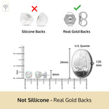 Classic 6mm Gemstone Round Stud Earrings in 14K Gold