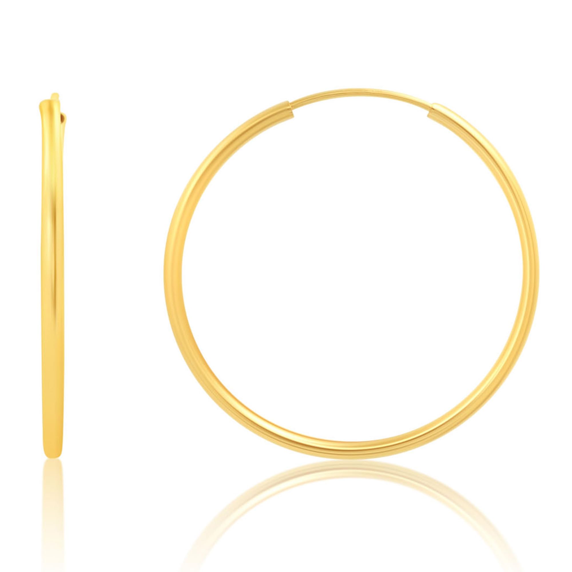 1.5MM Endless Hoops in 14K Yellow Gold