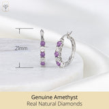 Celeste Diamond Gemstone Hoops in Sterling Silver