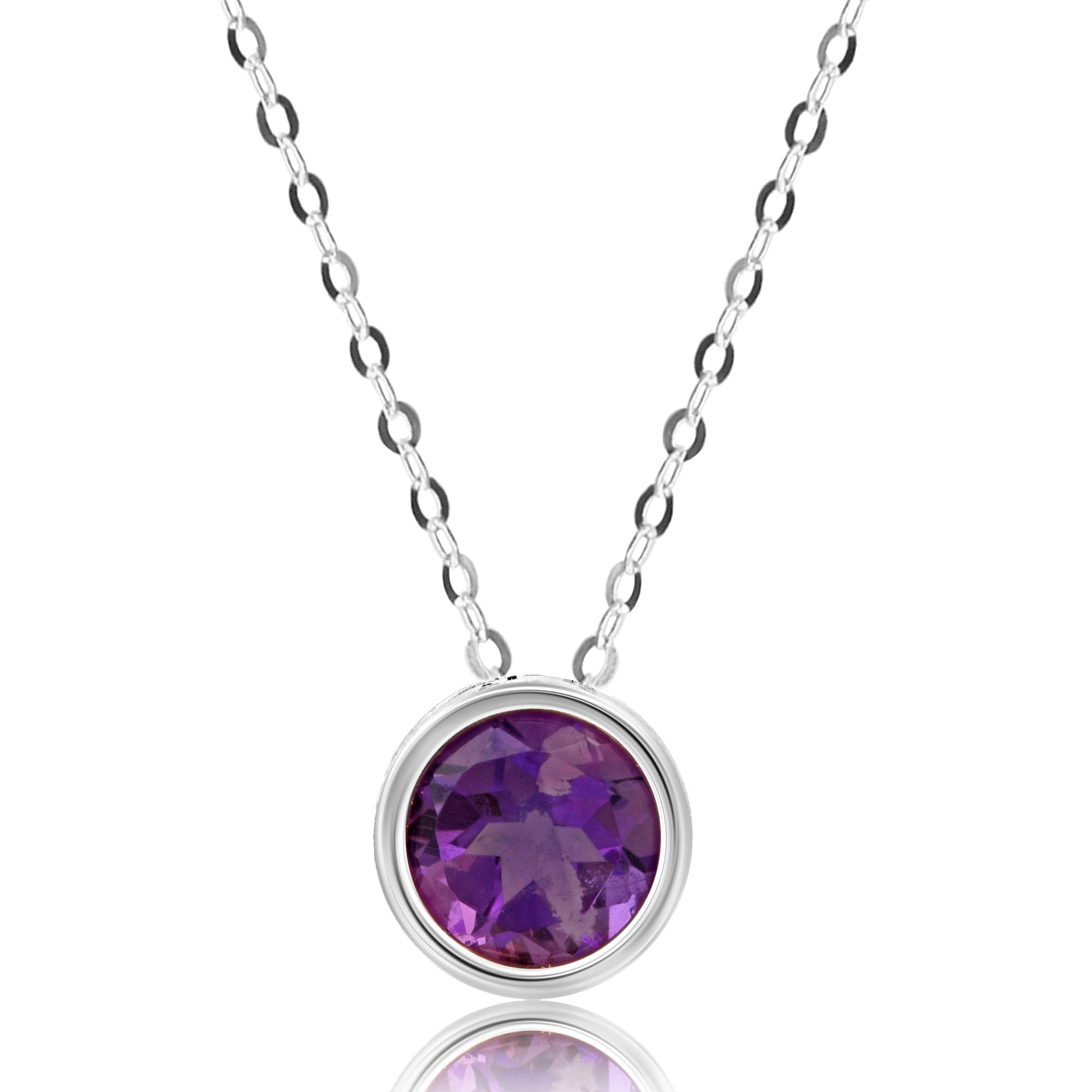 Solitaire Bezel Set Gemstone Pendant in 14k Gold