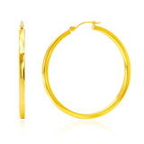 Classic Square Tubed Hoop Earrings in 14K gold
