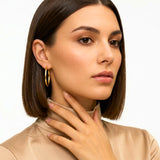 Classic Square Tubed Hoop Earrings in 14K gold