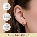 Small 10K Gold Diamond Huggie Hoop Earrings for Women | Bezel-Set Lab Grown Diamond Hoops 15.5MM Long | Hypoallergenic Solid 10kt Gold Huggie Earrings for Women by MAX + STONE